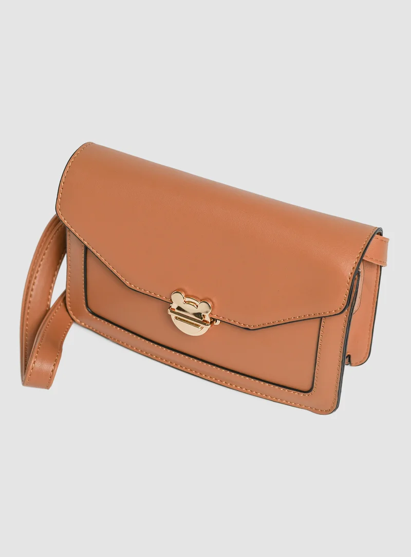 Aila Casual Solid Pattern Shoulder Bag CAMEL