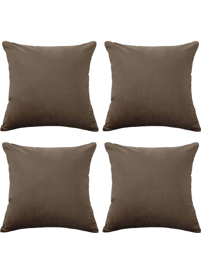 PENHALIGON'S 4-Piece Simple Velvet Decorative Cushion Brown  - Image 1