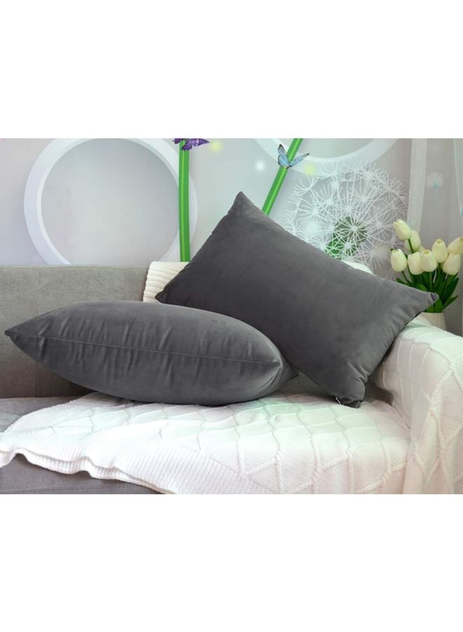 PENHALIGON'S Simple Velvet Decorative Pillow Grey  - Image 4