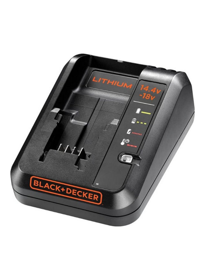 BLACK+DECKER BDC1A-GB Cordless Fast Charger for Power Tools with 2 Years Guarantee, 14.4-18 V, 16.6 x 14 x 9.4 cm, 1-Piece, Orange/Black