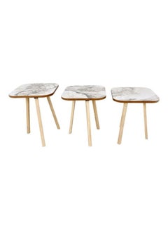 Living 3-Piece Square Coffee And Tea Service Table Set Multicolour 38x38x50cm  - Image 2