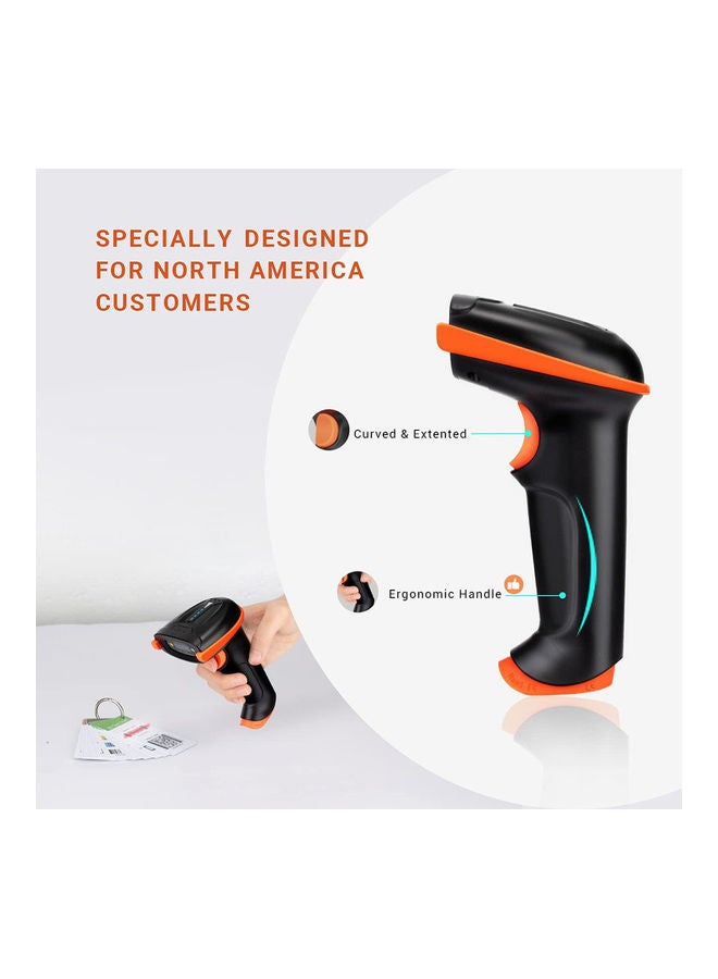 Tera Handheld Barcode Scanner Wireless USB Wired 1D Laser Orange  - Image 3