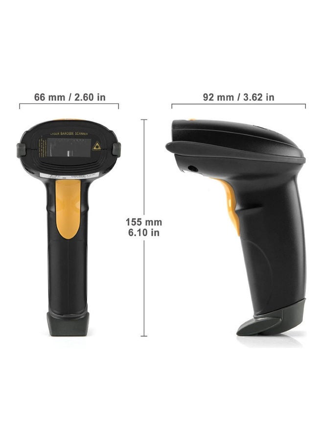 WoneNice USB Laser Wired Handheld Bar Code Scanner Reader black - Image 3