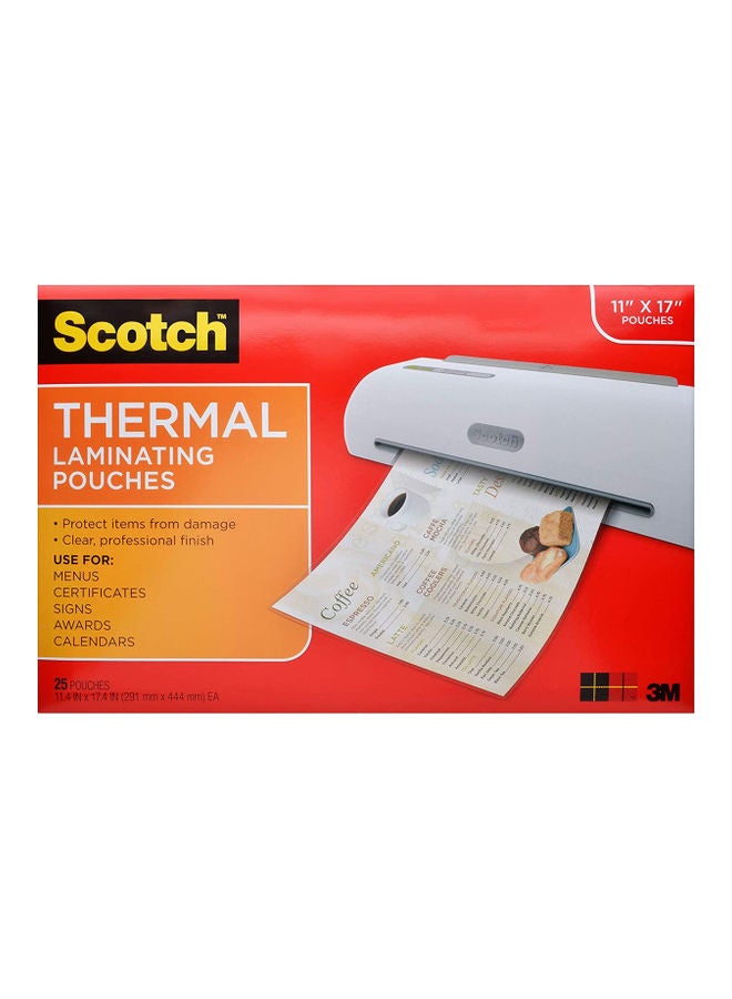 Scotch  Thermal Laminating 25-Pouches Clear