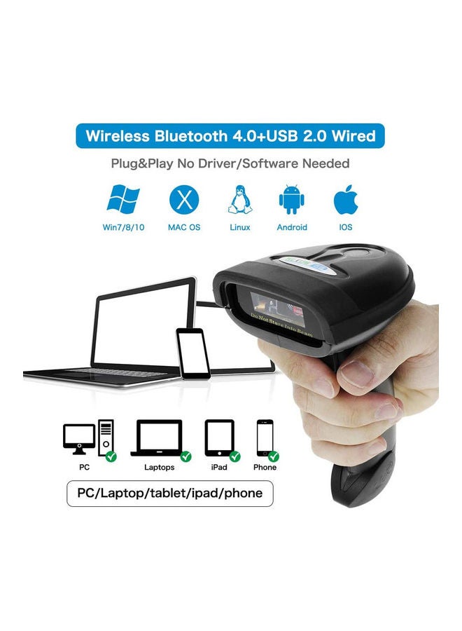 NETUM Bluetooth Barcode Scanner Compatible with 2.4G Wireless & Bluetooth Function black  - Image 2