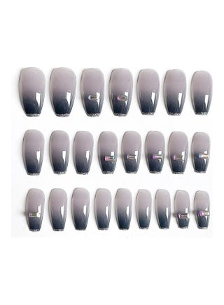 24-Piece Removable False Nails Set Grey/Blue - v1628143595/N49775120A_1