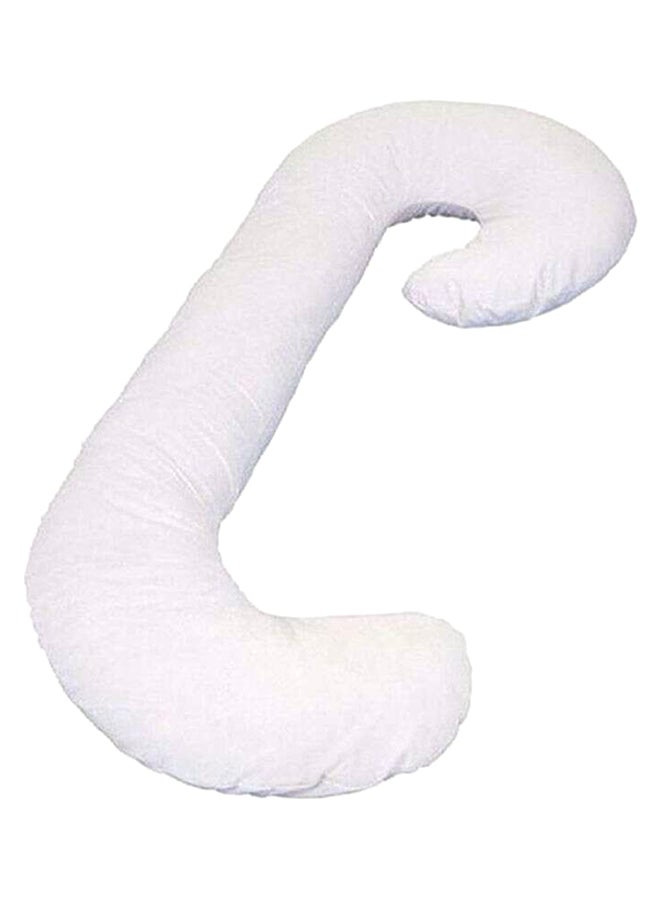 Banotex C-Shape Comfortable Maternity Pillow Cotton White 150x62x25cm - Image 1