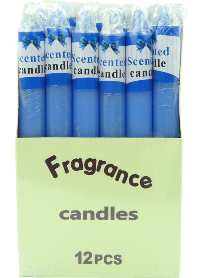 BABAZAM 12-Pieces Ocean Scented Candle Blue 20x12x4cm  - Image 1