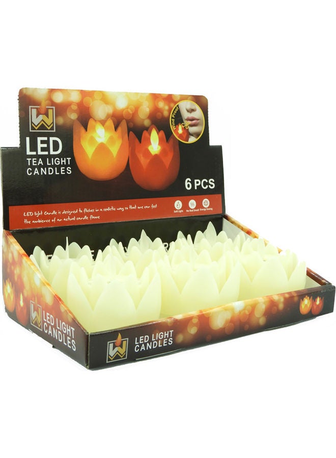 BABAZAM - 6-Piece Battery Included LED Candle Set Yellow 7x7.5x7.5cm - Image 1