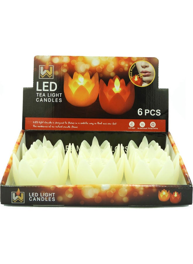 BABAZAM - 6-Piece Battery Included LED Candle Set Yellow 7x7.5x7.5cm - Image 1