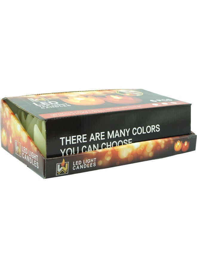 BABAZAM - 6-Piece Battery Included LED Candle Set Yellow 7x7.5x7.5cm - Image 1