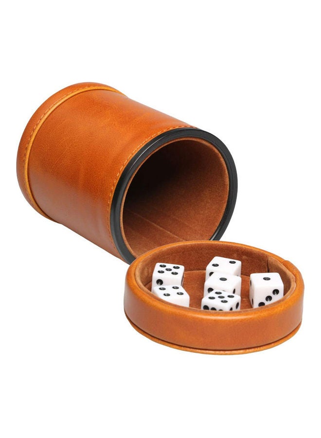 RERIVER 6-Piece Dices With Leatherette  Cup 