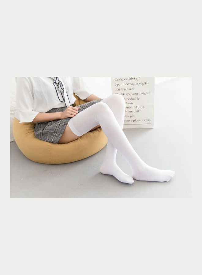 HALAMODO - Over The Knee High Stockings White - Image 1