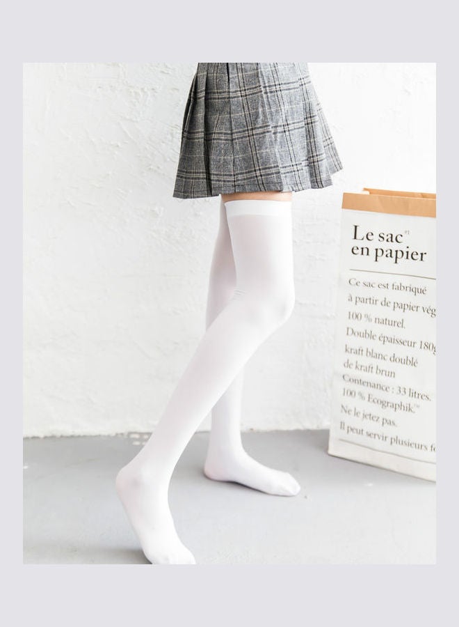 HALAMODO - Over The Knee High Stockings White - Image 1