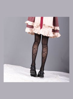 HALAMODO Bandage Bowknot Stockings Black  - Image 2