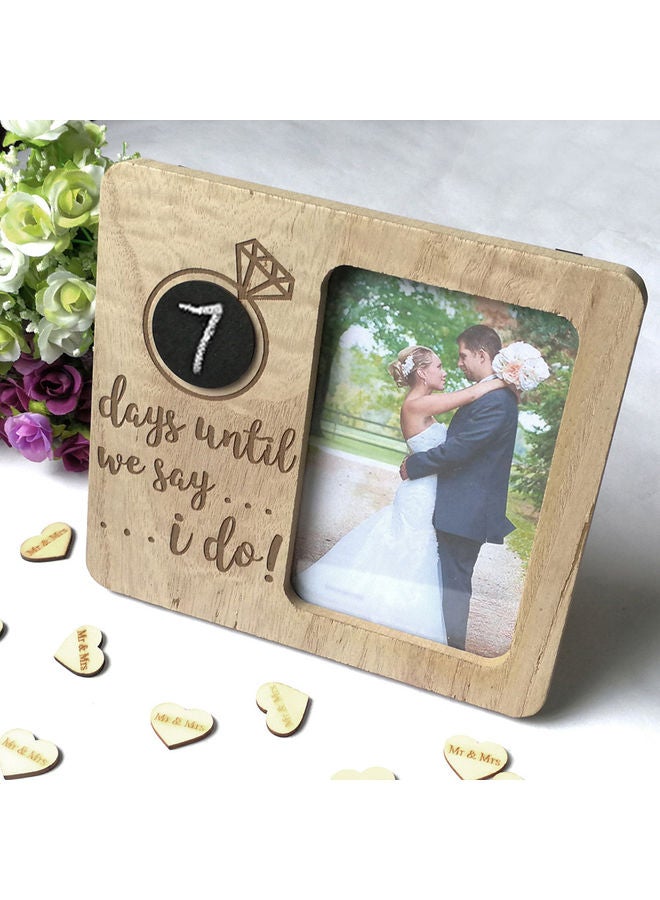 Solid Distressed Wooden Picture Frame Brown  - Image 3