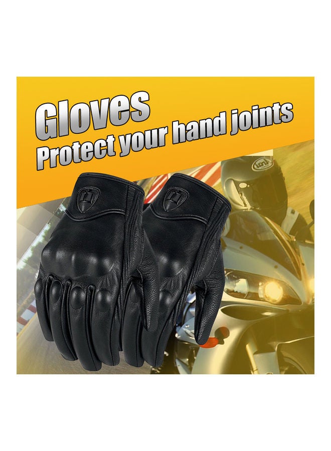 Generic 1-Pair Protective Leather Full Finger Gloves  - Image 3