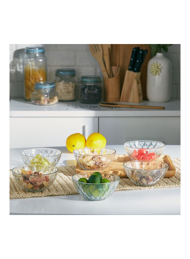 هوم بوكس طقم أوعية زجاجية أروها دايموند مكون من 6 قطع شفاف 12.5x5سم - Image 5