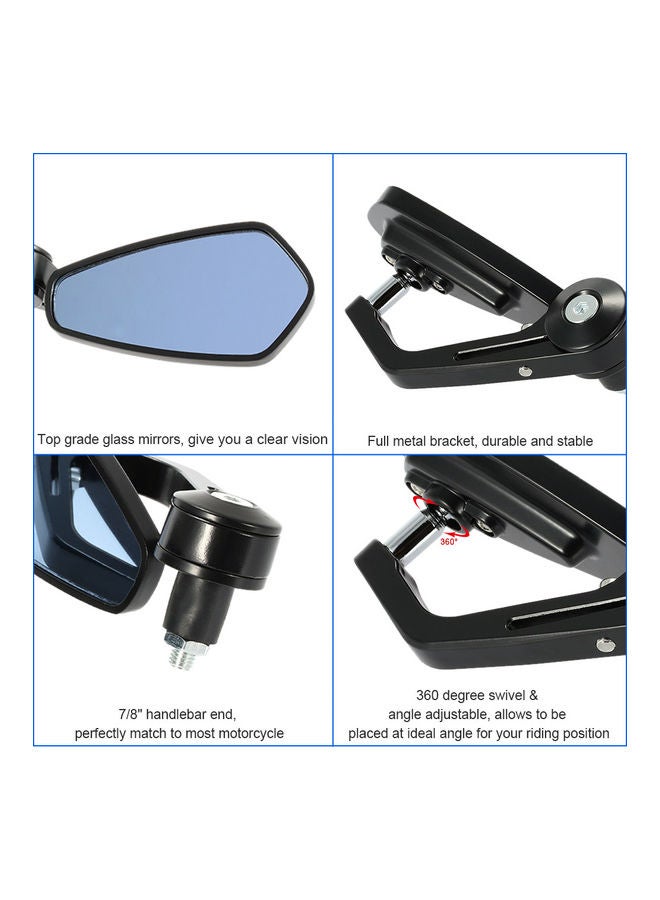 Generic 1-Pair Universal Motorcycle Rearview Side Mirror  - Image 3