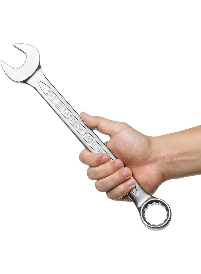 Jetech 29mm Combination Wrench - Industrial Grade, Chrome Vanadium Steel, Sand Blasted Finish, Precision-Machined 12-Point Opening, Off-Corners Design, 15-Degree Offset Silver - Image 4