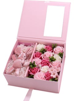 Soap Rose Flower In Gift Box Pink