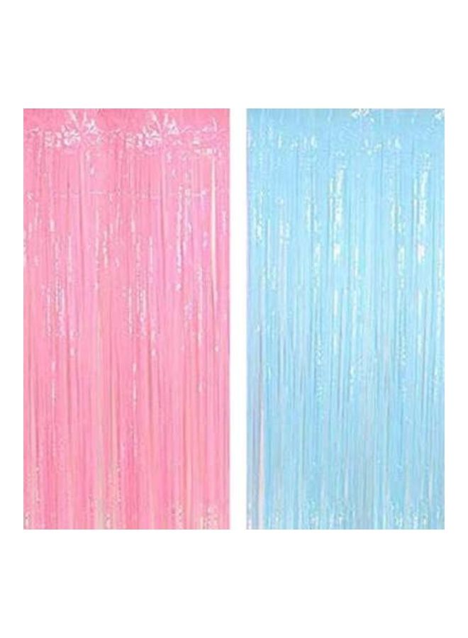 Party Time - 2-Piece Pastel Foil Fringe Curtain - Image 1