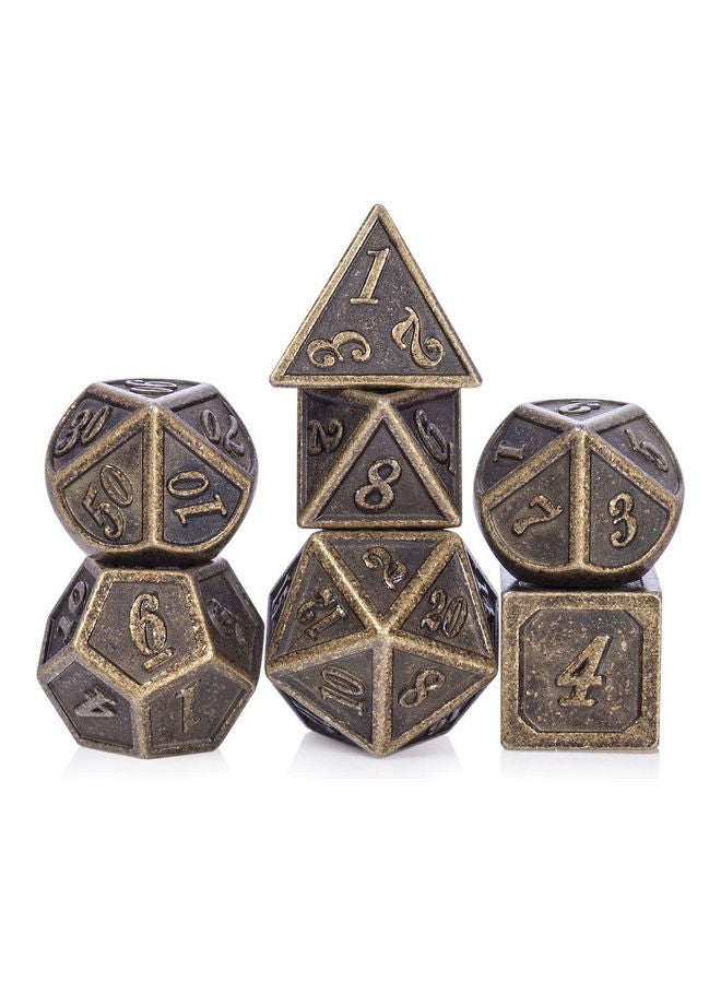 DNDND 7-Piece Ancient Design Dice  With Metal Box  - Image 1