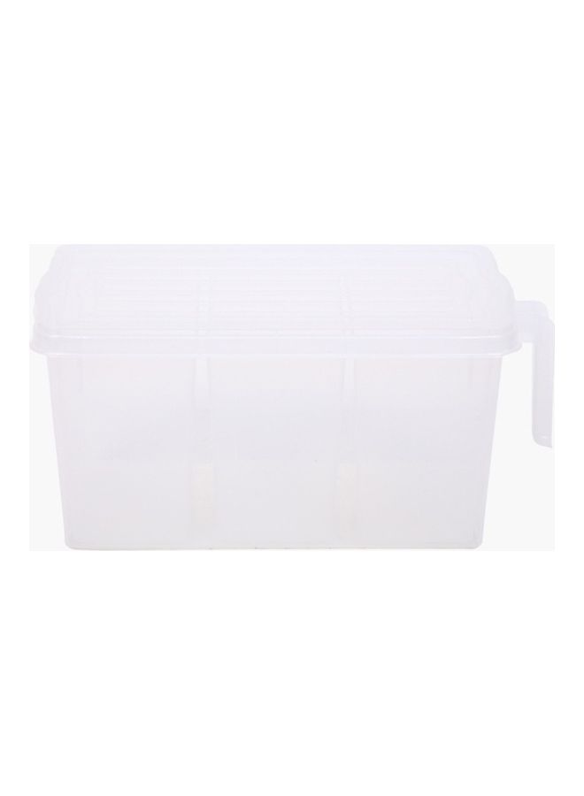 Home Box - 3-Compartment Stackable Storage Box Clear 32 x 16cm - Image 1