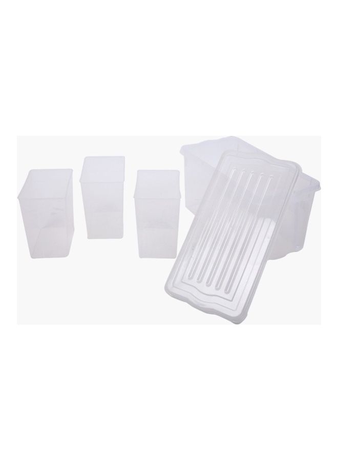 Home Box - 3-Compartment Stackable Storage Box Clear 32 x 16cm - Image 1