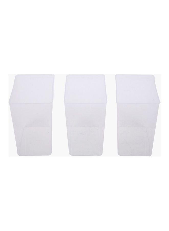 Home Box - 3-Compartment Stackable Storage Box Clear 32 x 16cm - Image 1