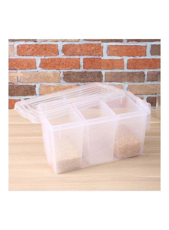 Home Box - 3-Compartment Stackable Storage Box Clear 32 x 16cm - Image 1