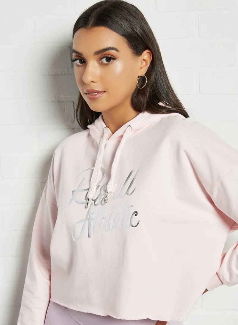 Russell Athletic Foil Print Hoodie Light Pink