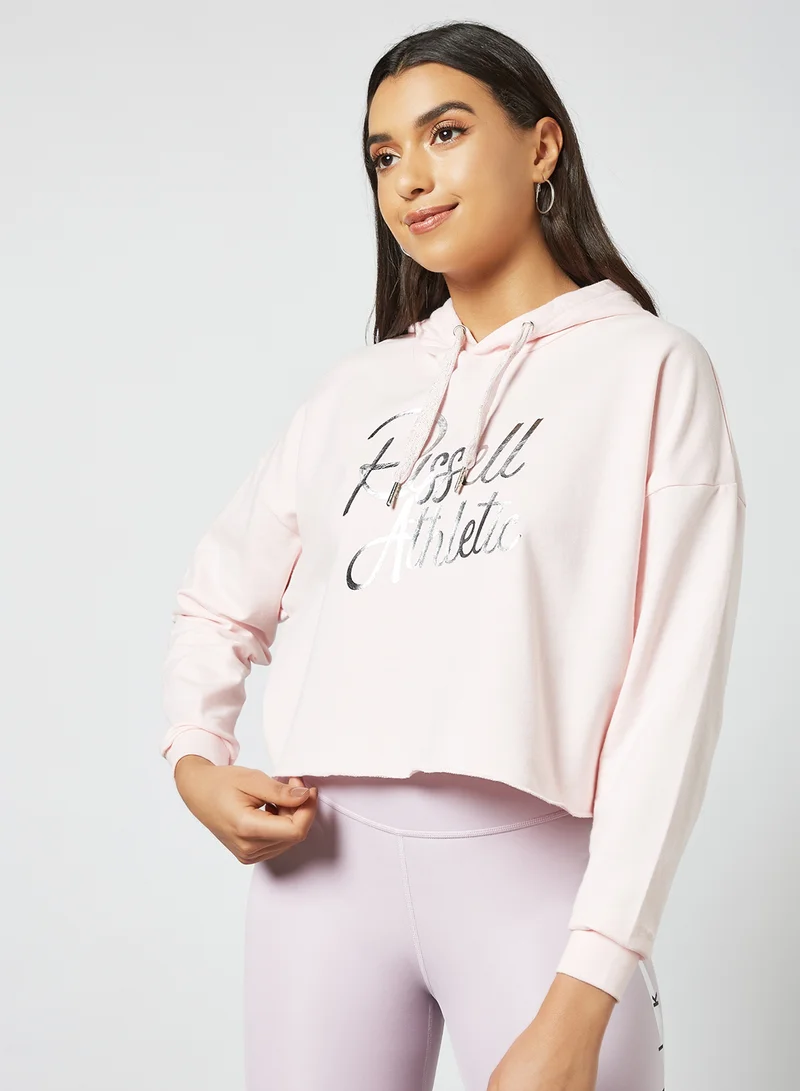 Russell Athletic Foil Print Hoodie Light Pink