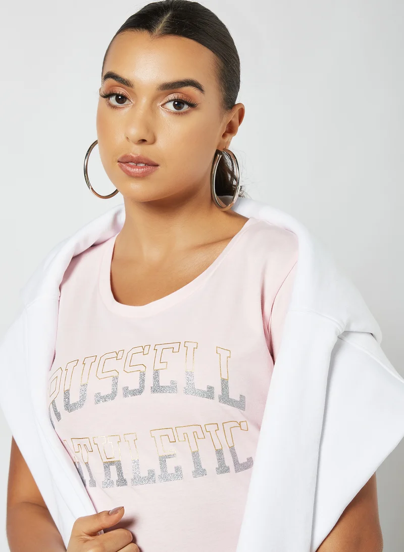 Russell Athletic Logo Crew Neck T-Shirt Pink