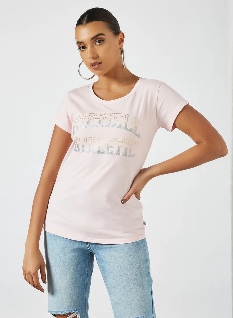 Russell Athletic Logo Crew Neck T-Shirt Pink