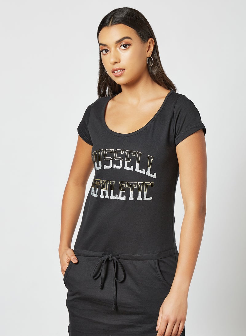 Russell Athletic - Scoop Neck Logo Dress Black - Image 1
