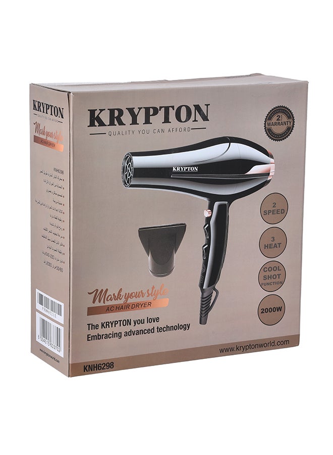 KRYPTON Portable Powerful Hair Dryer Black  - Image 3