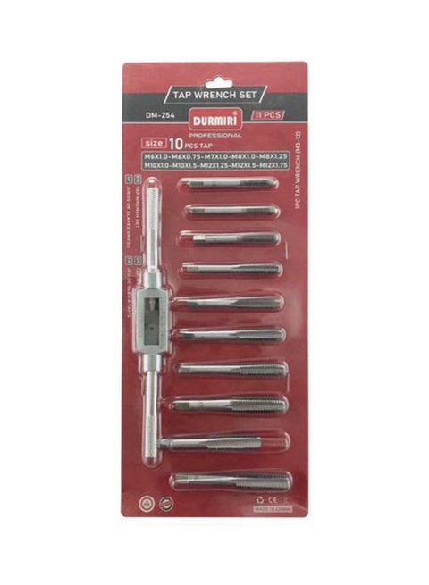 Tap Wrench Set 11Pcs Silver