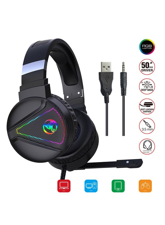 HXSJ Gaming Headset With Microphone RGB For PS4  - Image 4
