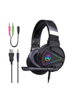 يونك سماعة رأس للألعاب مزودة بميكروفون وإضاءة متعددة الألوان RGB لأجهزة بلايستيشن 4/ بلايستيشن 5/ إكس بوكس ون/ إكس بوكس سيريس إكس/ نينتندو سويتش  - Image 1