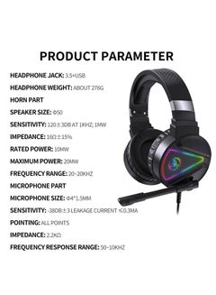 يونك سماعة رأس للألعاب مزودة بميكروفون وإضاءة متعددة الألوان RGB لأجهزة بلايستيشن 4/ بلايستيشن 5/ إكس بوكس ون/ إكس بوكس سيريس إكس/ نينتندو سويتش  - Image 3