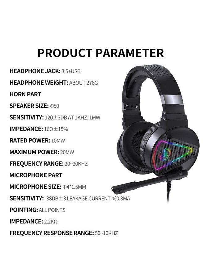 يونك - سماعة رأس للألعاب مزودة بميكروفون وإضاءة متعددة الألوان RGB لأجهزة بلايستيشن 4/ بلايستيشن 5/ إكس بوكس ون/ إكس بوكس سيريس إكس/ نينتندو سويتش - Image 1