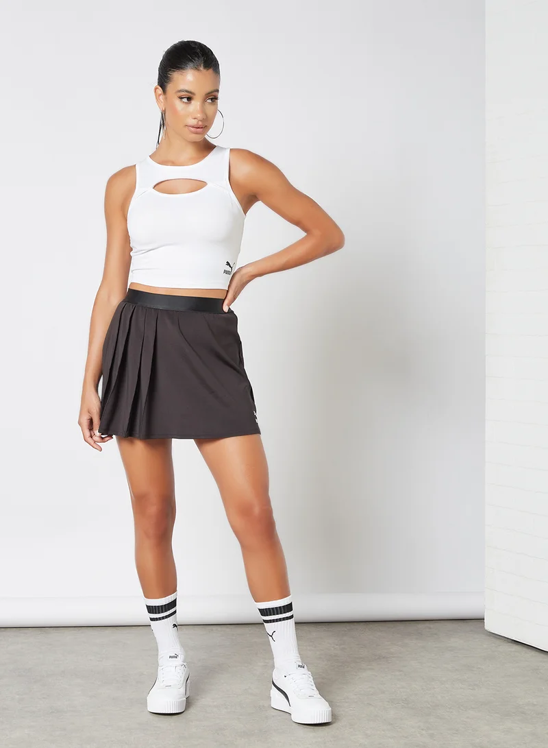 PUMA Logo Detail Asymmetric Skirt Black