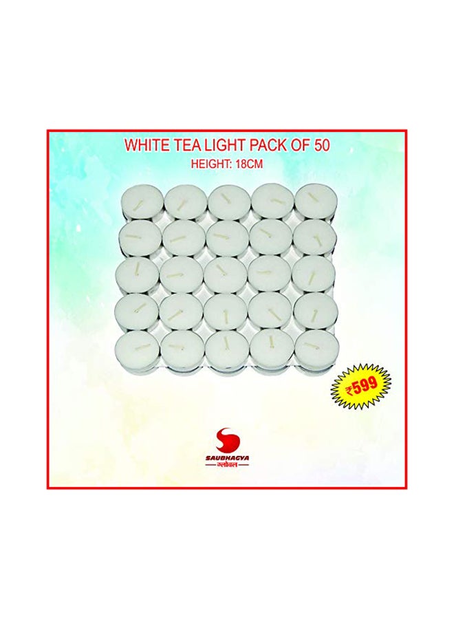 Saubhagya Global 50-Piece Premium Tea Light Smokeless Candle Set White 18x18inch - Image 3