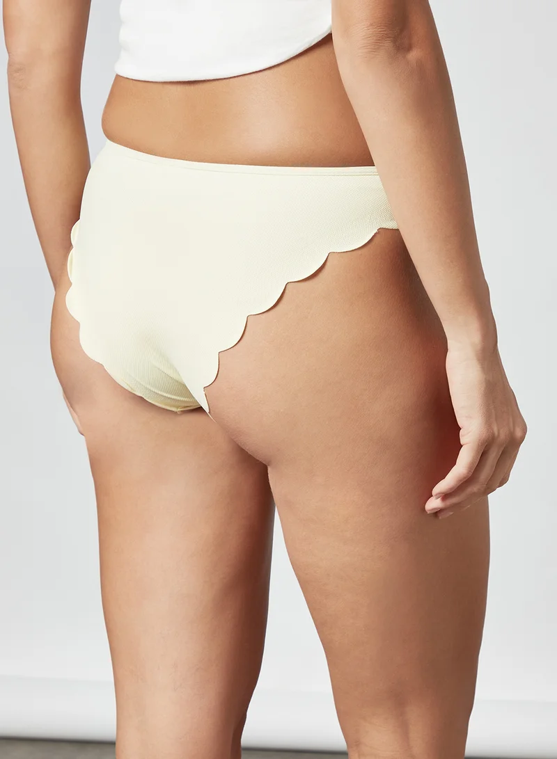 Fashion Union Scallop Detail Bikini Bottoms