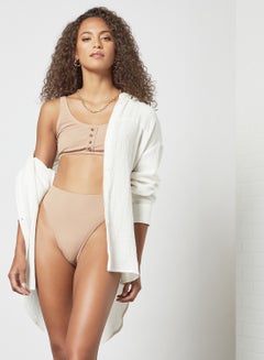 4th & Reckless Ribbed Bikini Top Brown  - Image 3