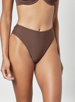 High Leg Bikini Bottoms Brown