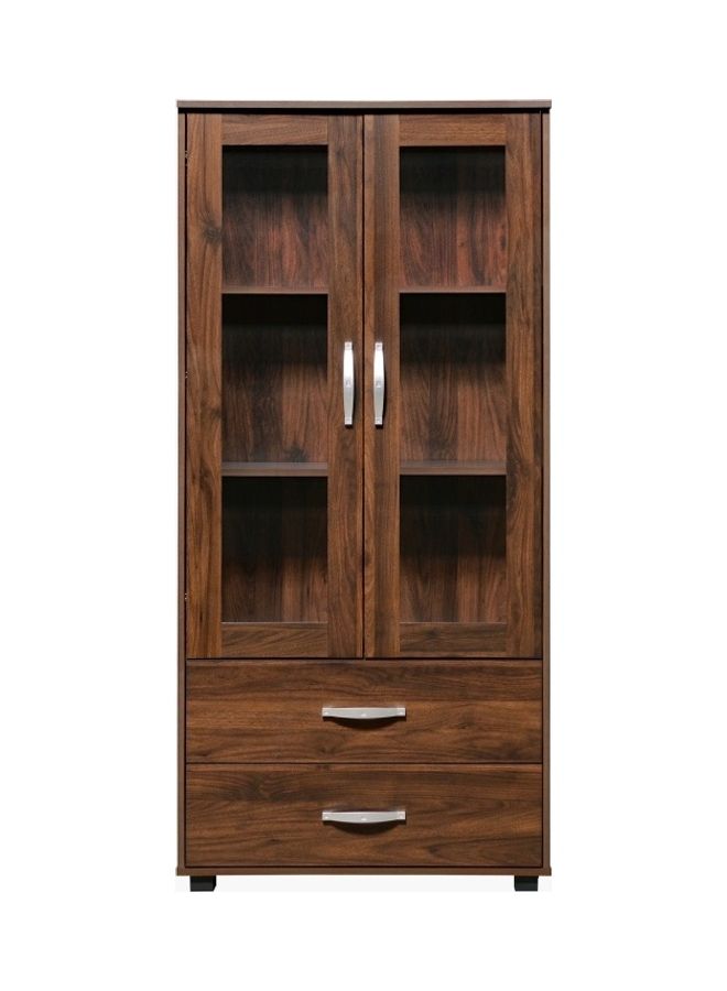 Home Box - Wooden Showcase with 2 Drawer Brown - Image 1