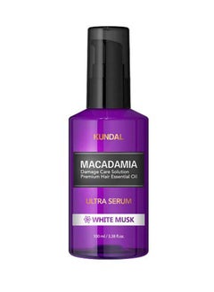 KUNDAL Macadamia Damage Care Solution Premium Hair Essential Oil Ultra Serum White Musk 100ml  - Image 1