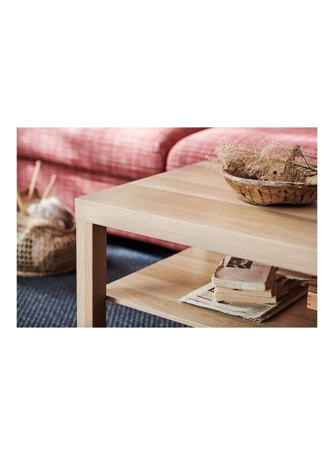 WK - Stained Oak Effect Coffee Table Beige - Image 1